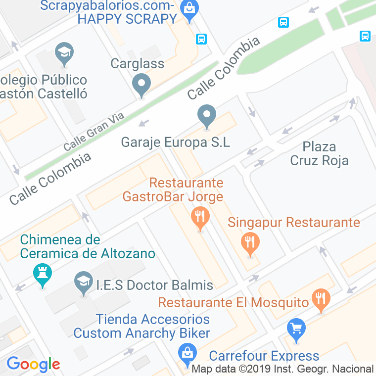 Código Postal calle Alfonso Guixot en Alacant/Alicante