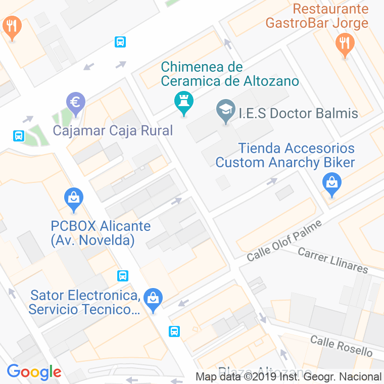 Código Postal calle Rovira Y Salafranca en Alacant/Alicante