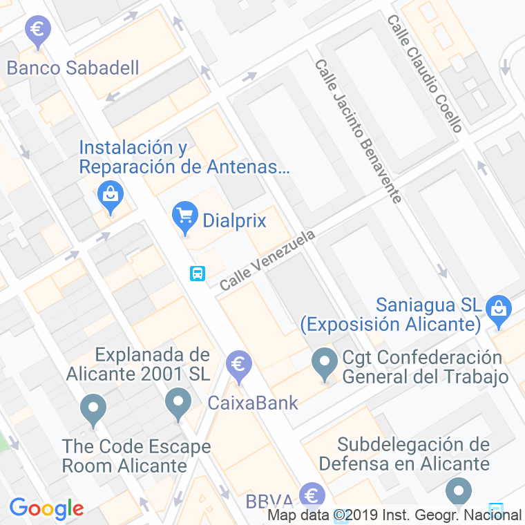 Código Postal calle Venezuela en Alacant/Alicante
