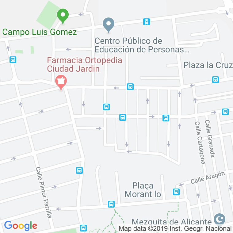 Código Postal calle Actor Antonio Prieto en Alacant/Alicante
