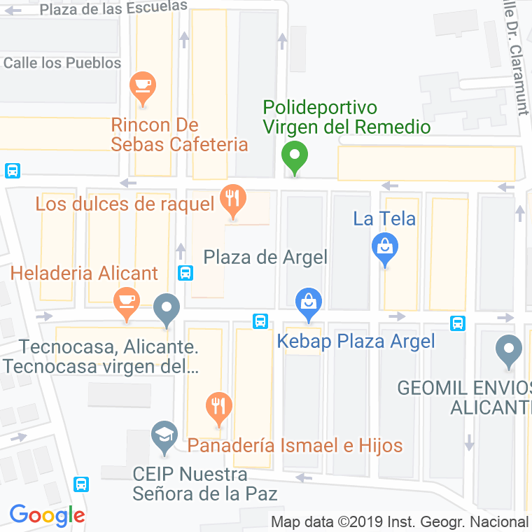 Código Postal calle Argel, plaza en Alacant/Alicante