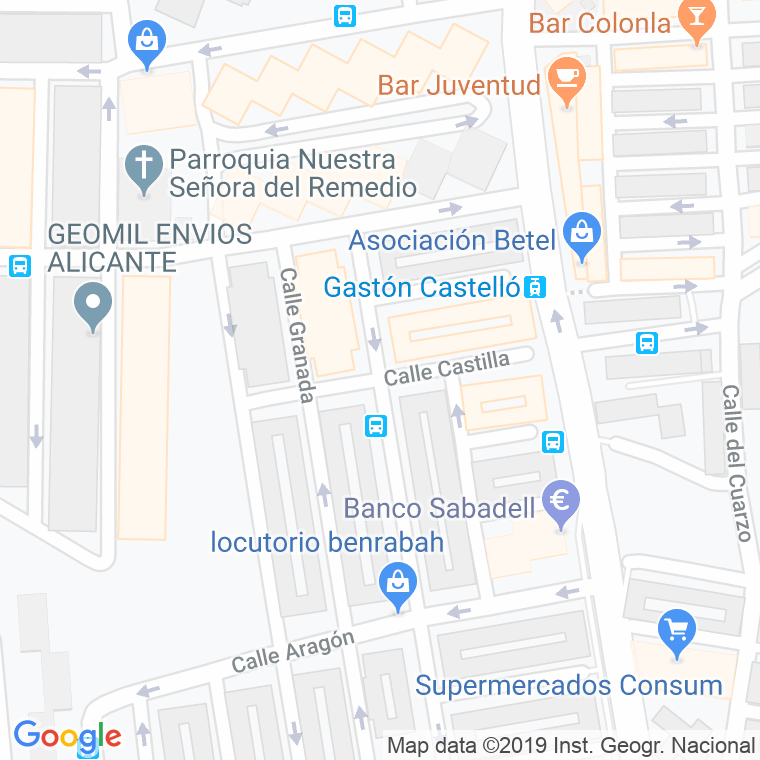 Código Postal calle Castilla en Alacant/Alicante