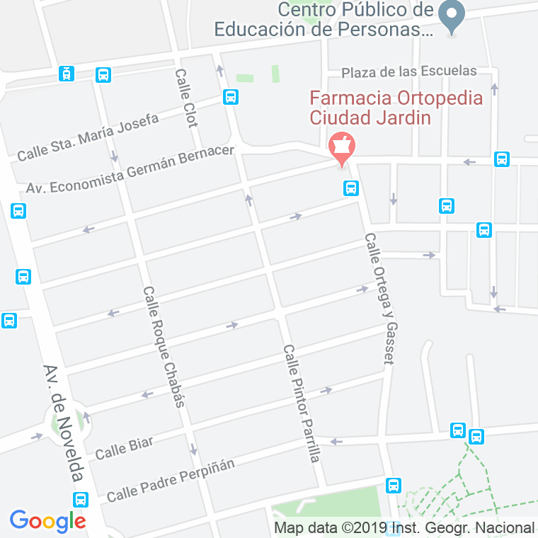 Código Postal calle Pintor Parrilla en Alacant/Alicante