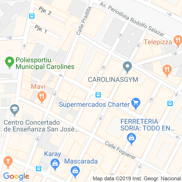 Código Postal calle Catedratico Daniel Gimenez De Cisneros en Alacant/Alicante