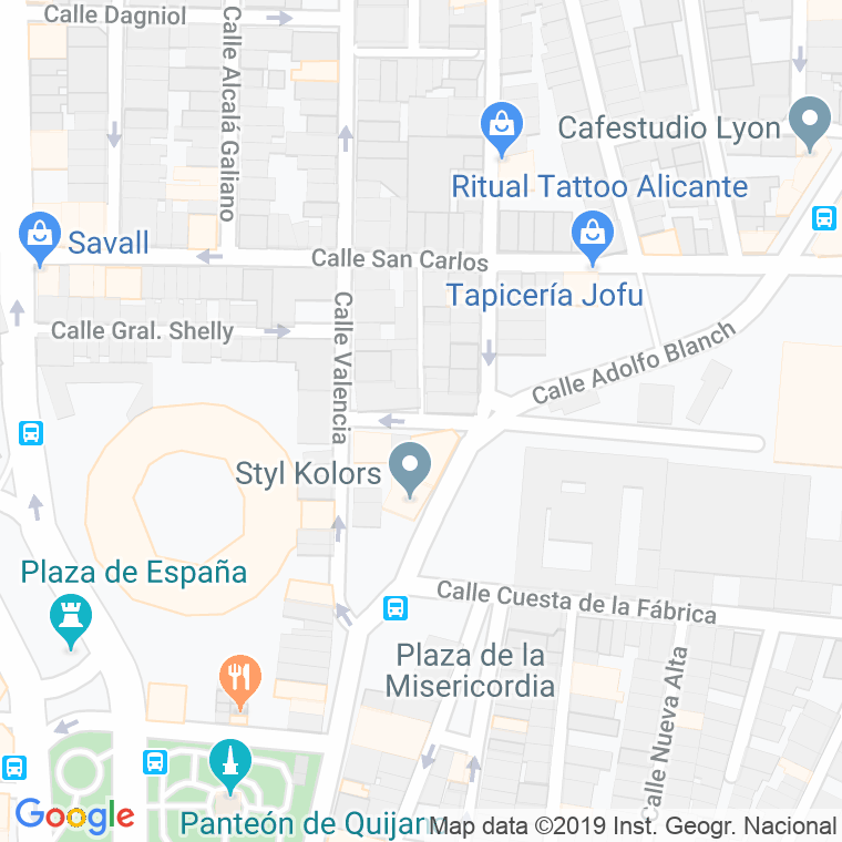 Código Postal calle Espoz Y Mina en Alacant/Alicante