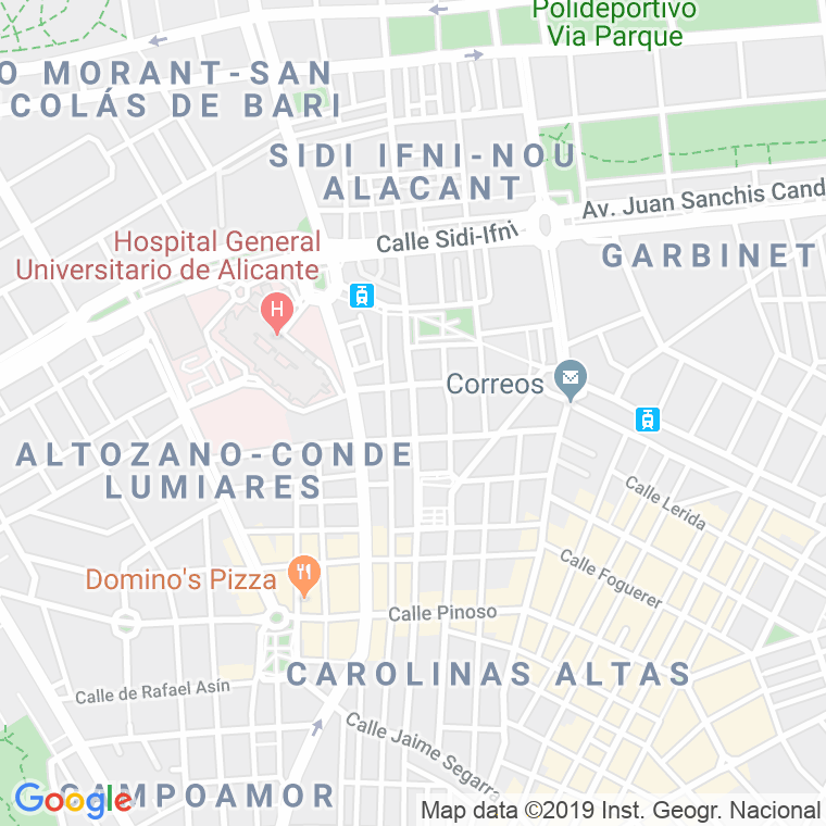Código Postal calle General Espartero   (Impares Del 1 Al 123)  (Pares Del 2 Al 104) en Alacant/Alicante