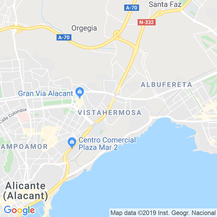 Código Postal calle Denia, avenida (Impares Del 33 Al 99) en Alacant/Alicante