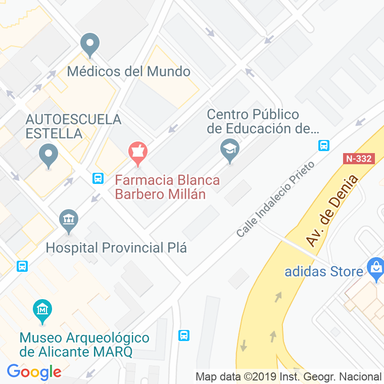 Código Postal calle Doctor Clavero en Alacant/Alicante