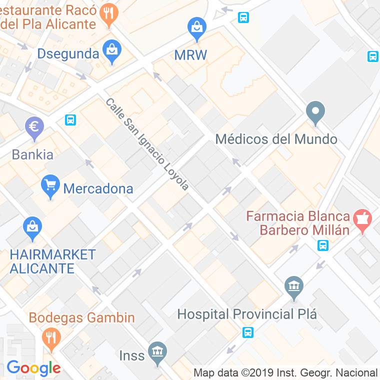 Código Postal calle San Ignacio De Loyola en Alacant/Alicante