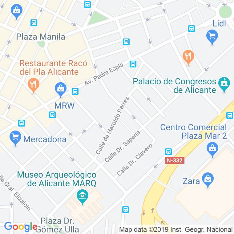 Código Postal calle Senija en Alacant/Alicante