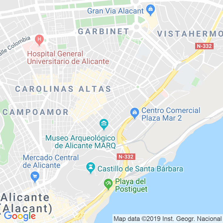 Código Postal calle Trece De Febrero, pasaje en Alacant/Alicante