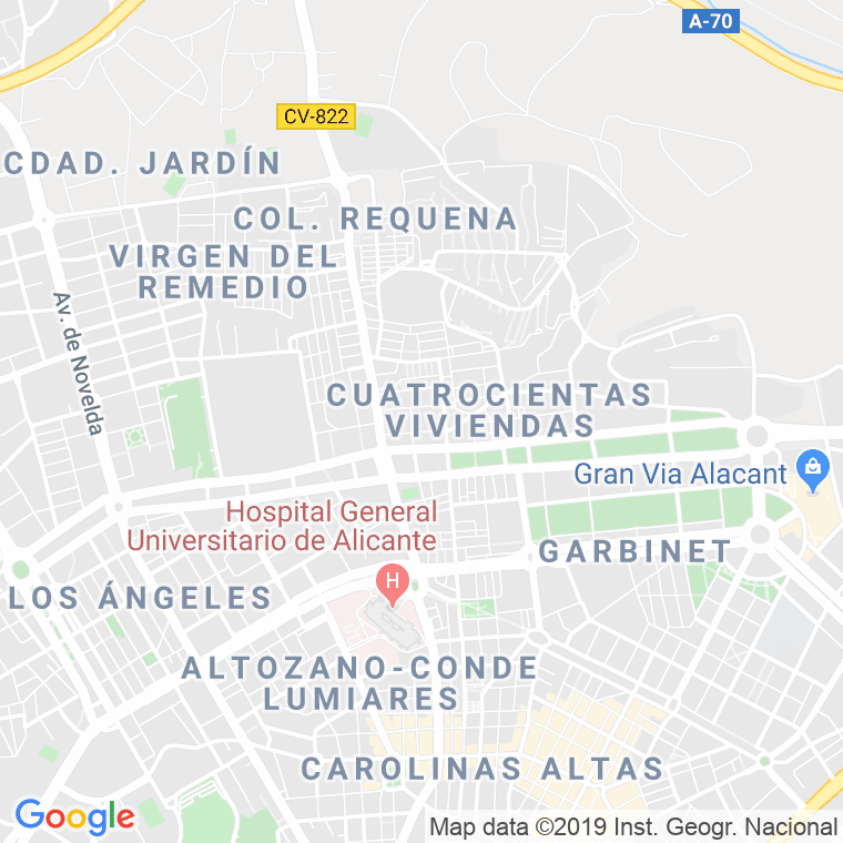Código Postal calle Canonigo Alemañ en Alacant/Alicante