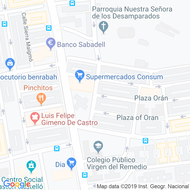 Código Postal calle Catedratico Leveroni, prolongacion en Alacant/Alicante