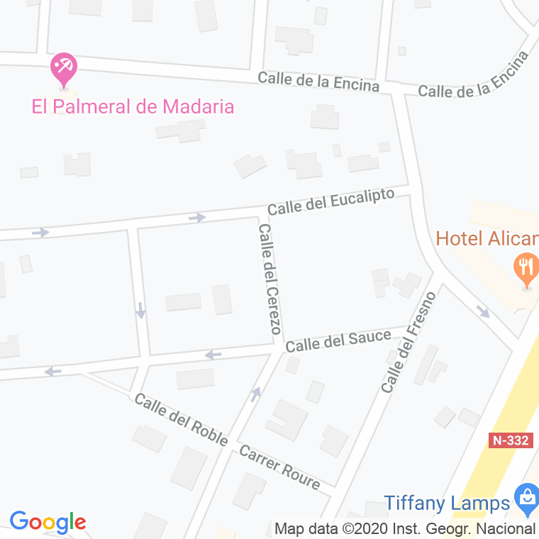Código Postal calle Cerezo en Alacant/Alicante