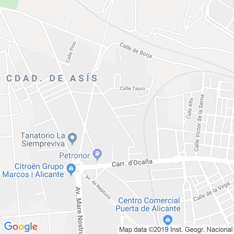 Código Postal calle Escultor Borja en Alacant/Alicante