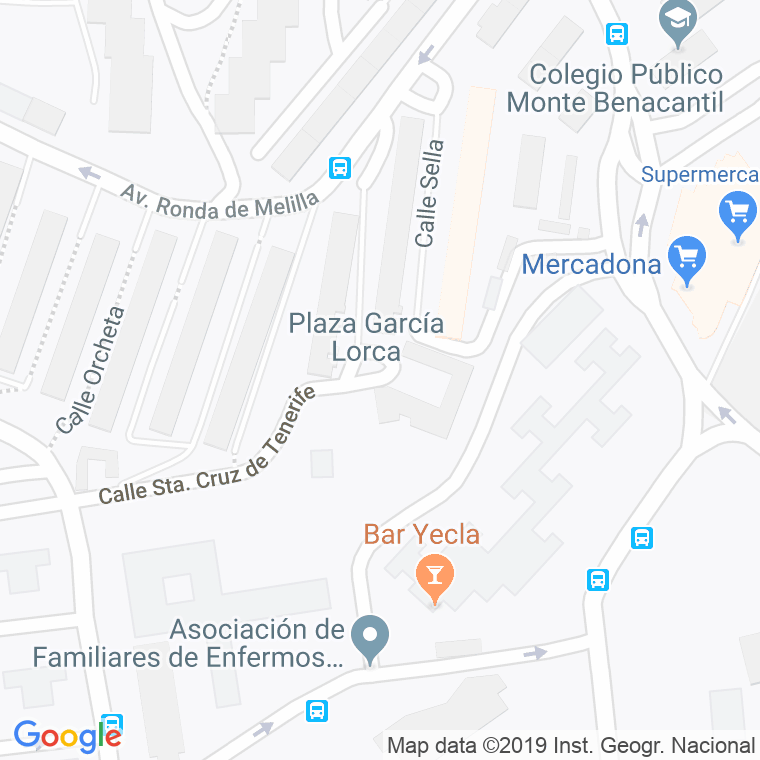 Código Postal calle Garcia Lorca, Particular, pasaje en Alacant/Alicante