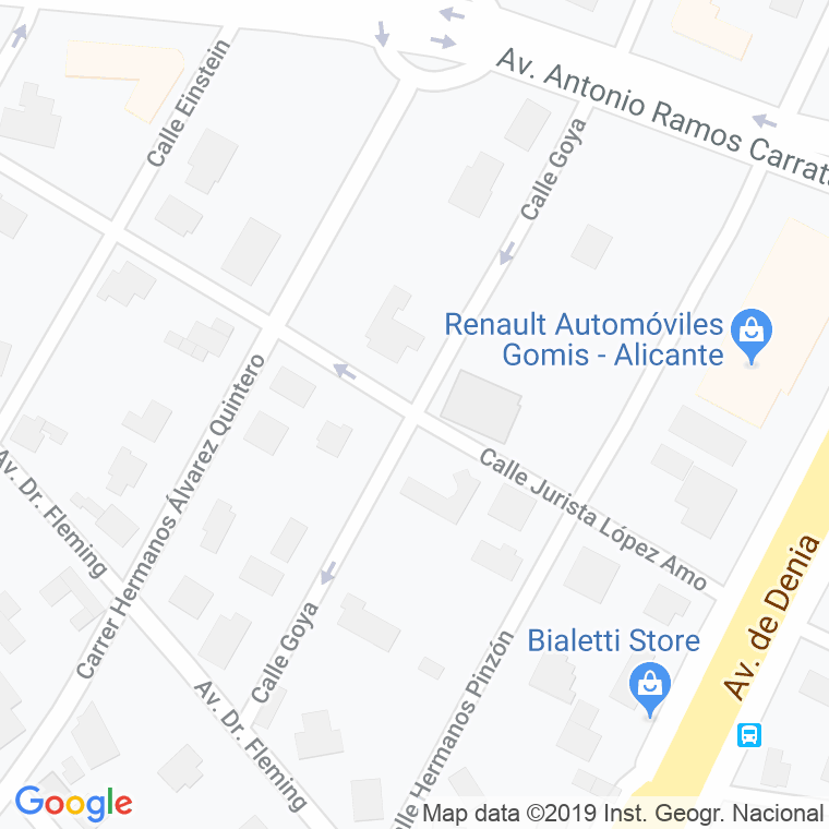 Código Postal calle Goya en Alacant/Alicante