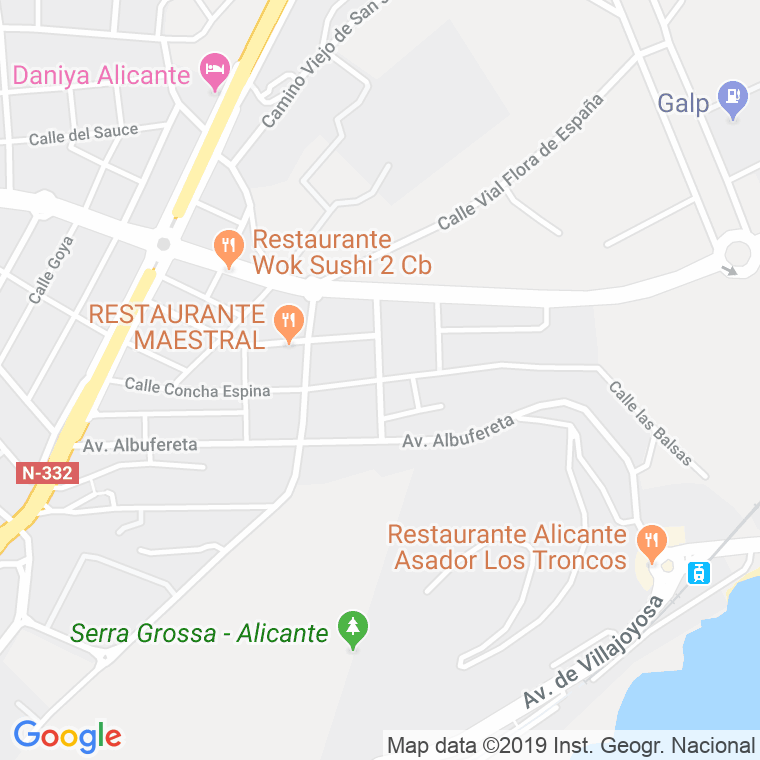 Código Postal calle Concha Espina en Alacant/Alicante
