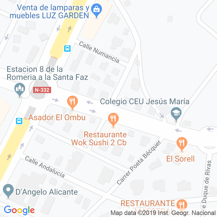 Código Postal calle Jose Aldoguer en Alacant/Alicante