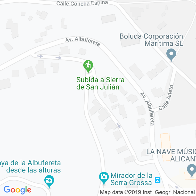 Código Postal calle Sierra San Julian en Alacant/Alicante