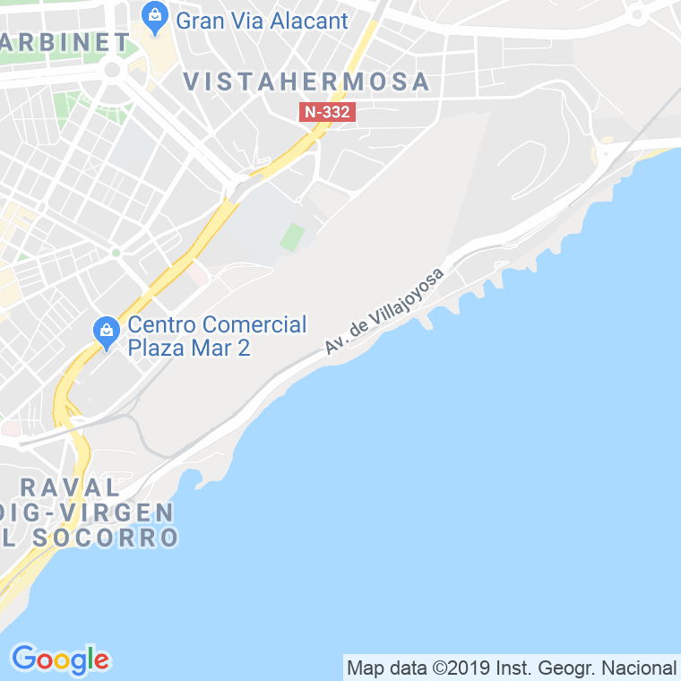 Código Postal calle Villajoyosa, avenida en Alacant/Alicante