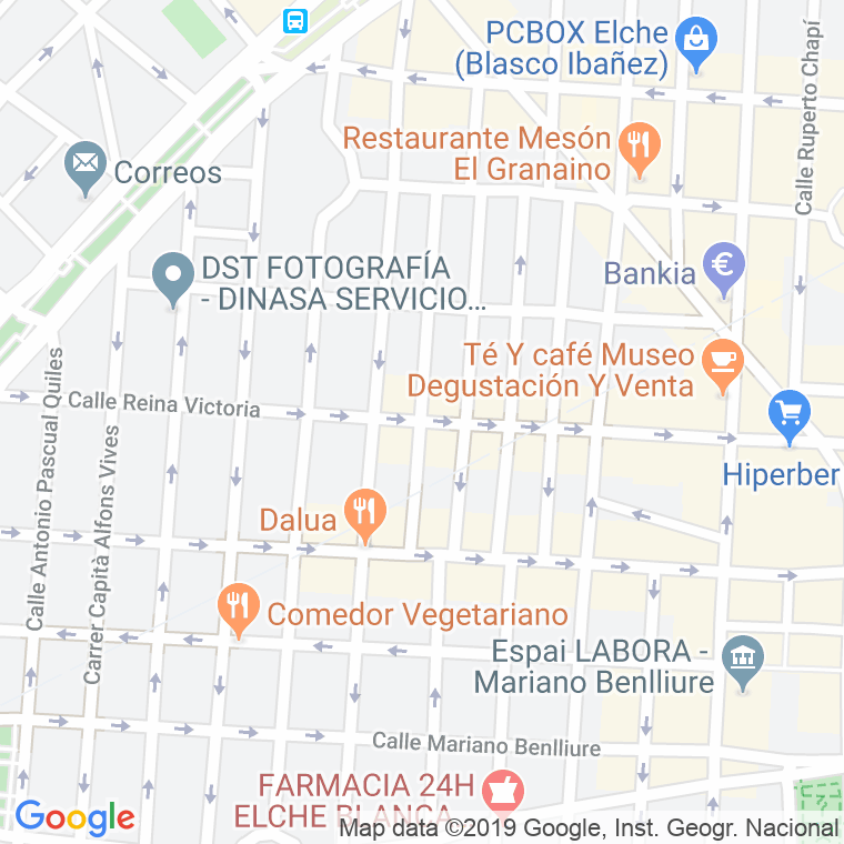 Código Postal calle Alferez Cosido en Elx/Elche