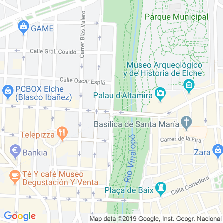 Código Postal calle Pais Valenciano, avenida en Elx/Elche