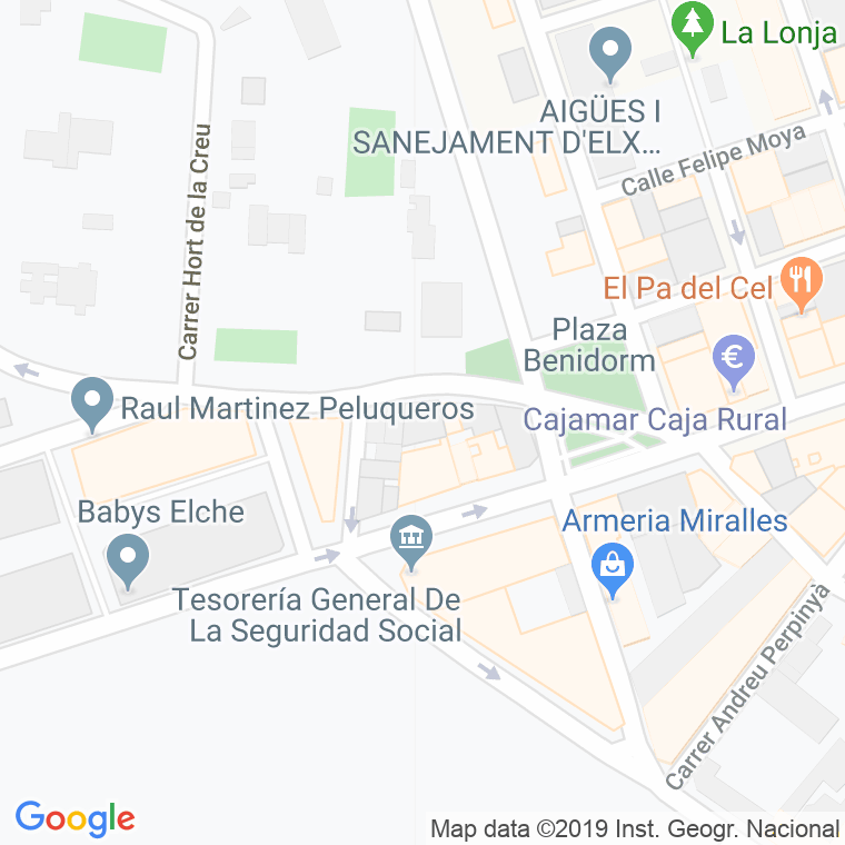 Código Postal calle Antoni Bru I Gomez, plaça en Elx/Elche