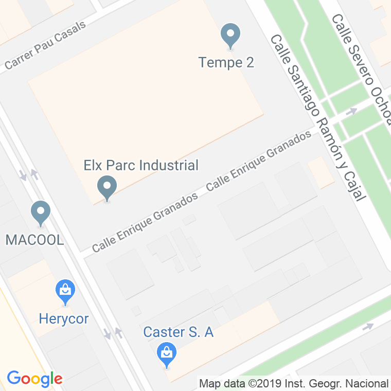Código Postal calle Enrique Granados (P.ind) en Elx/Elche