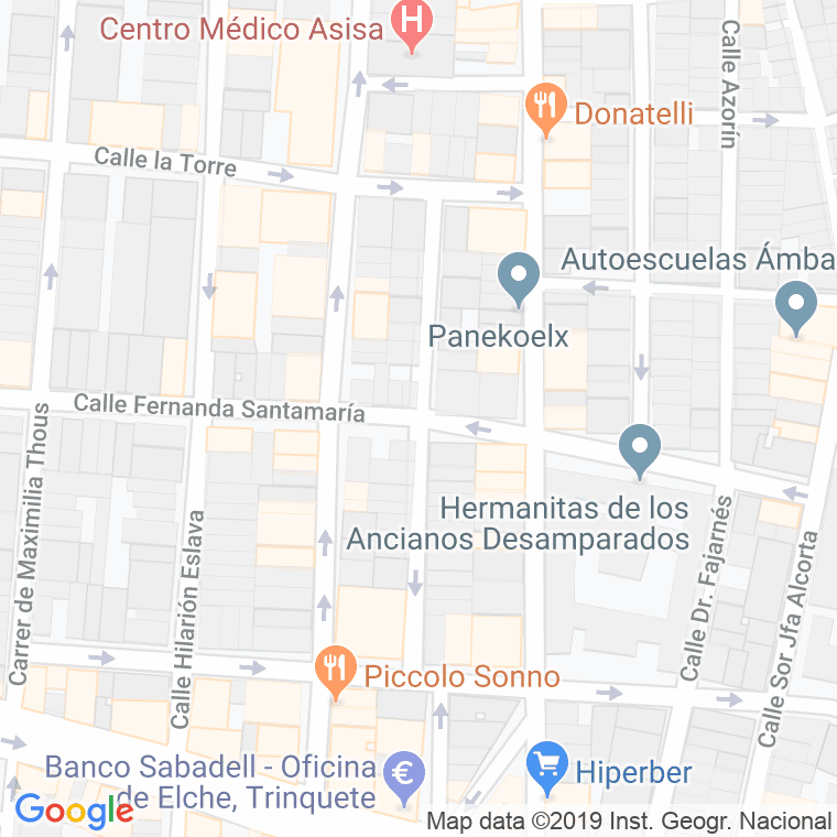 Código Postal calle Pedro Canales en Elx/Elche
