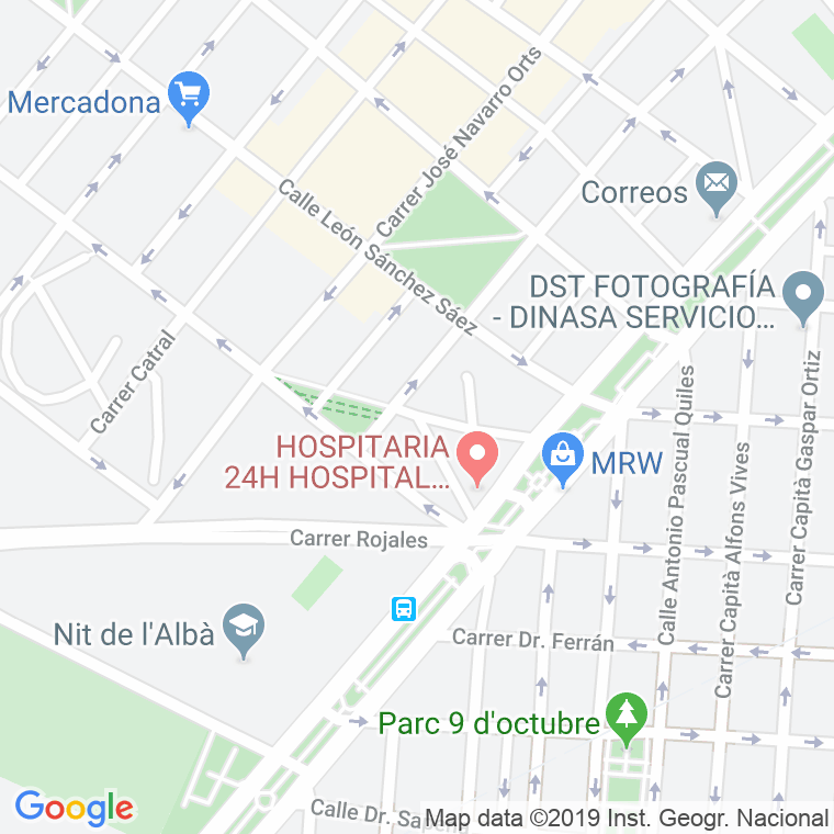 Código Postal calle Joan Miro en Elx/Elche