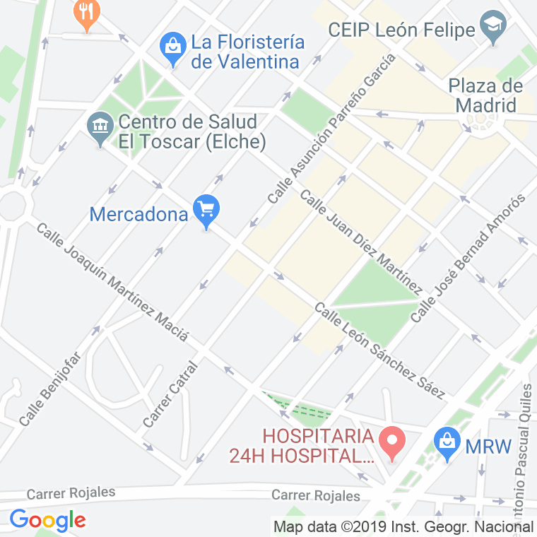 Código Postal calle Leon Sanchez Saez en Elx/Elche