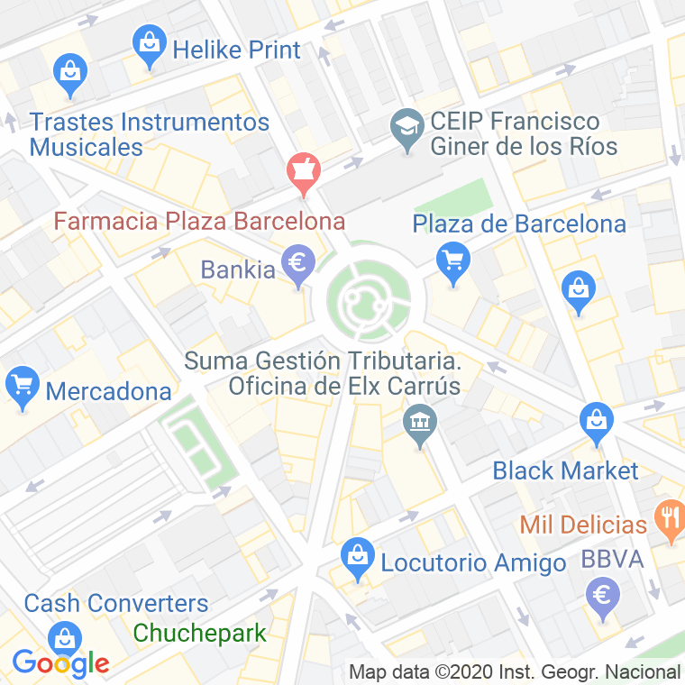 Código Postal calle Barcelona, plaza en Elx/Elche