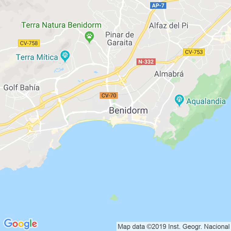 Código Postal calle Alacant en Benidorm