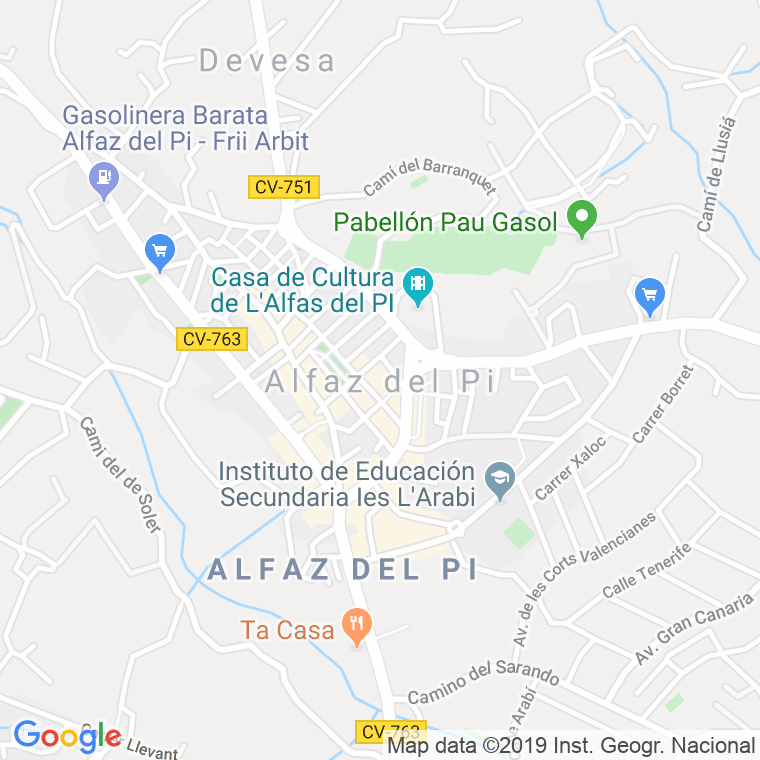 Código Postal calle Alfaz Del Pi en Benidorm