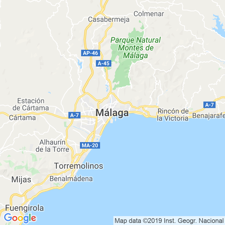 Código Postal calle Malaga en Benidorm