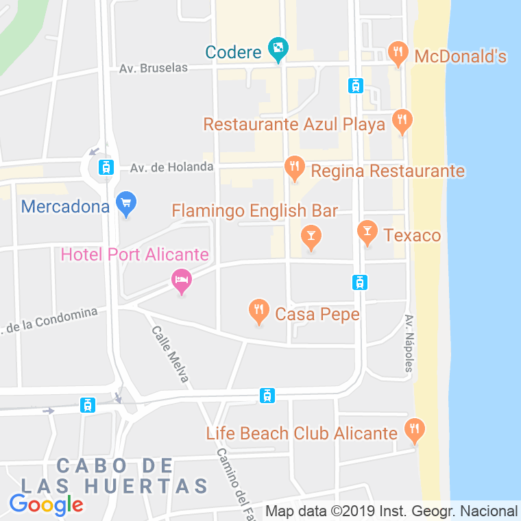 Código Postal calle Benidorm, avenida en Alacant/Alicante