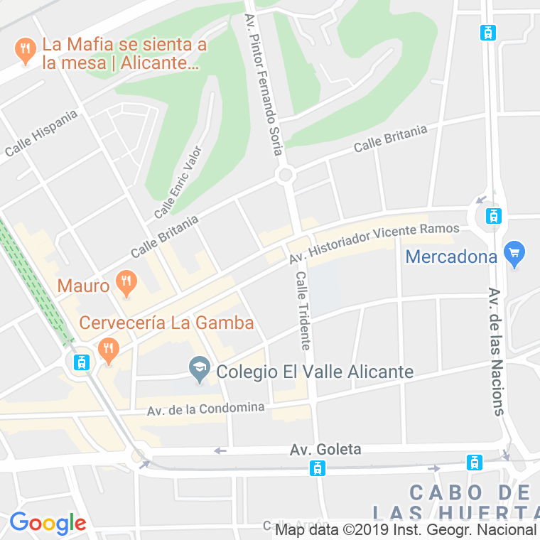 Código Postal calle Historiador Vicente Ramos, avenida en Alacant/Alicante