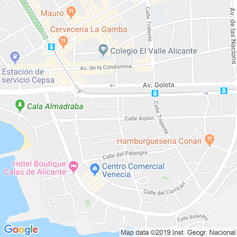 Código Postal calle Redes en Alacant/Alicante