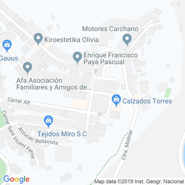 Código Postal calle Caseta Corbi en Alcoi/Alcoy