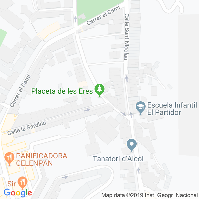 Código Postal calle Eres, Les, placeta en Alcoi/Alcoy