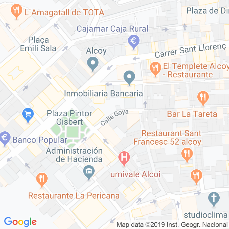 Código Postal calle Goya en Alcoi/Alcoy