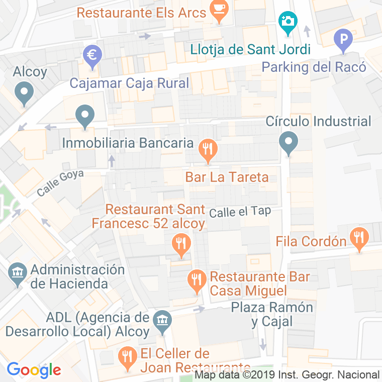 Código Postal calle Sant Francesc en Alcoi/Alcoy