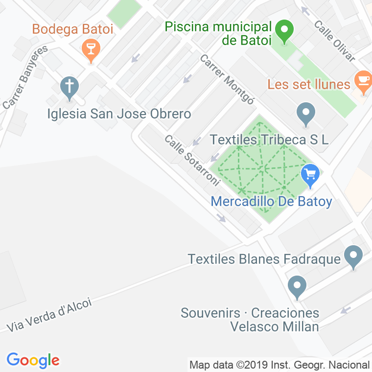 Código Postal calle Canelons, Els en Alcoi/Alcoy