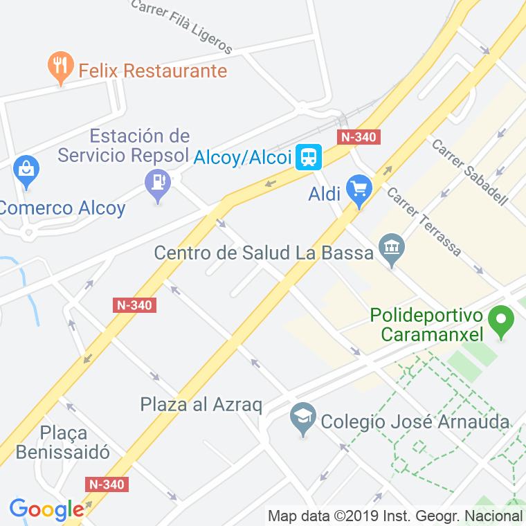 Código Postal calle Planes De La Baronia en Alcoi/Alcoy