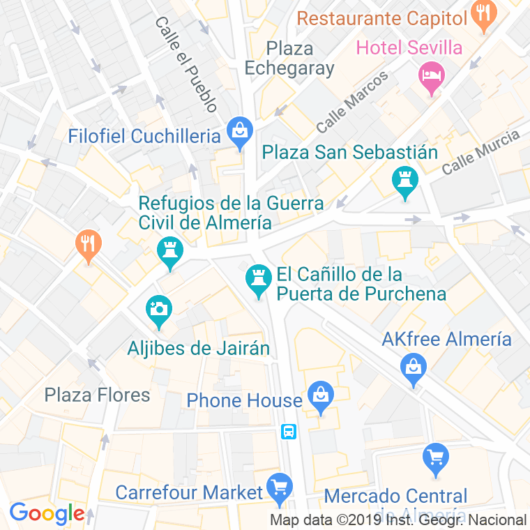 Código Postal calle Puerta De Purchena, plaza (Impares Del 13 Al Final)  (Pares Del 10 Al Final) en Almería