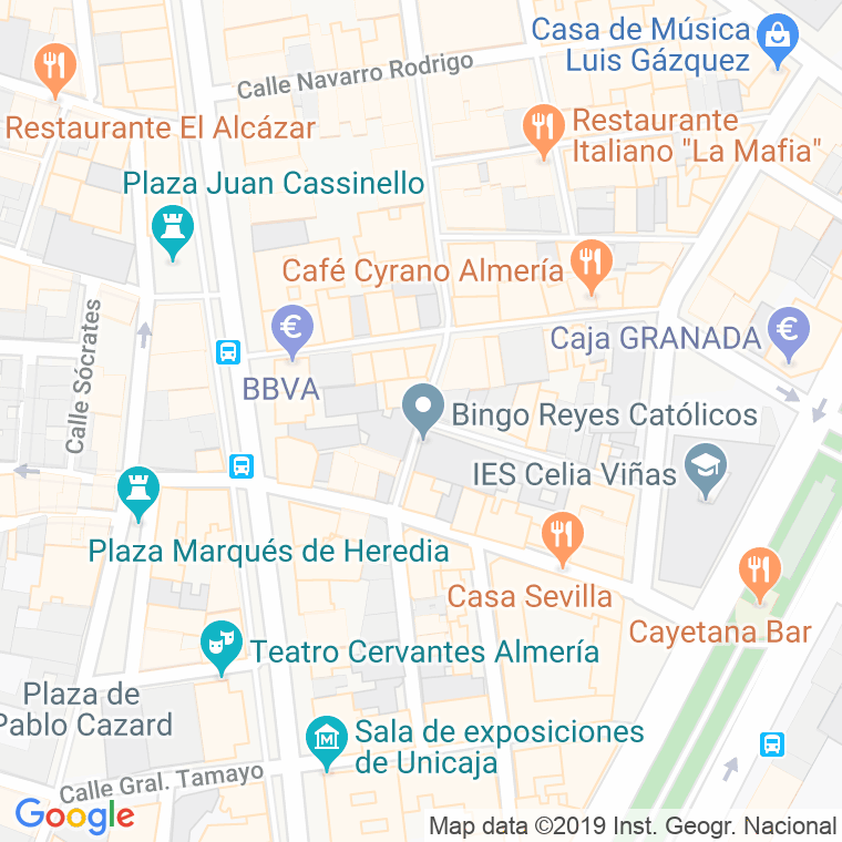 Código Postal calle Reyes Catolicos   (Impares Del 1 Al 21)  (Pares Del 2 Al 22) en Almería