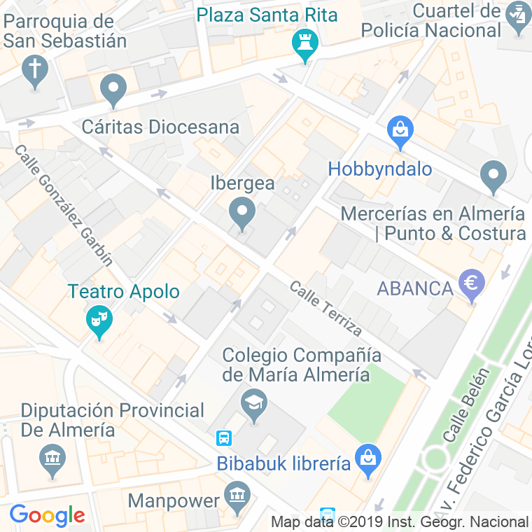 Código Postal calle Terriza   (Impares Del 1 Al 33)  (Pares Del 2 Al 40) en Almería