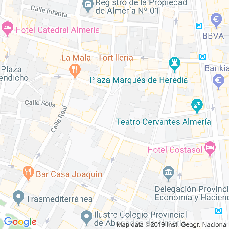 Código Postal calle Virgen Del Mar, plaza en Almería