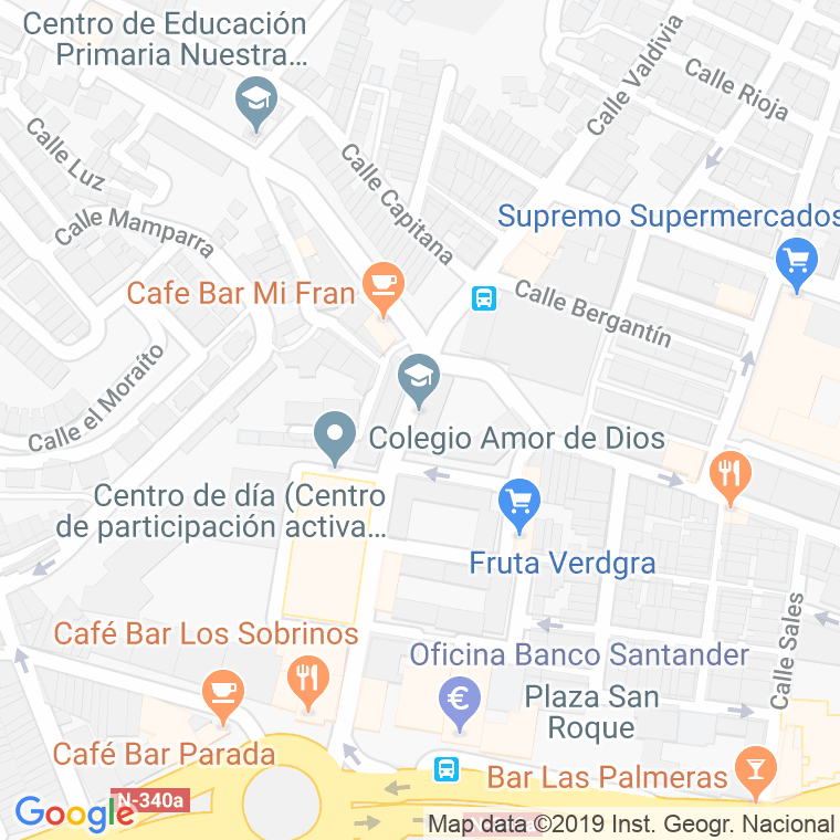 Código Postal calle Amor De Dios, glorieta en Almería